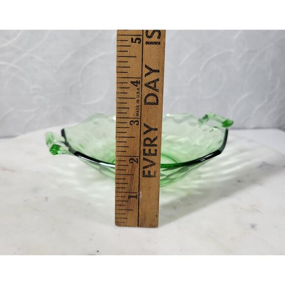 VTG Heisey Octagon Dish 7" Moonbeam Green Candy Bowl Green Trinket Vanity Handle - Picture 15 of 16